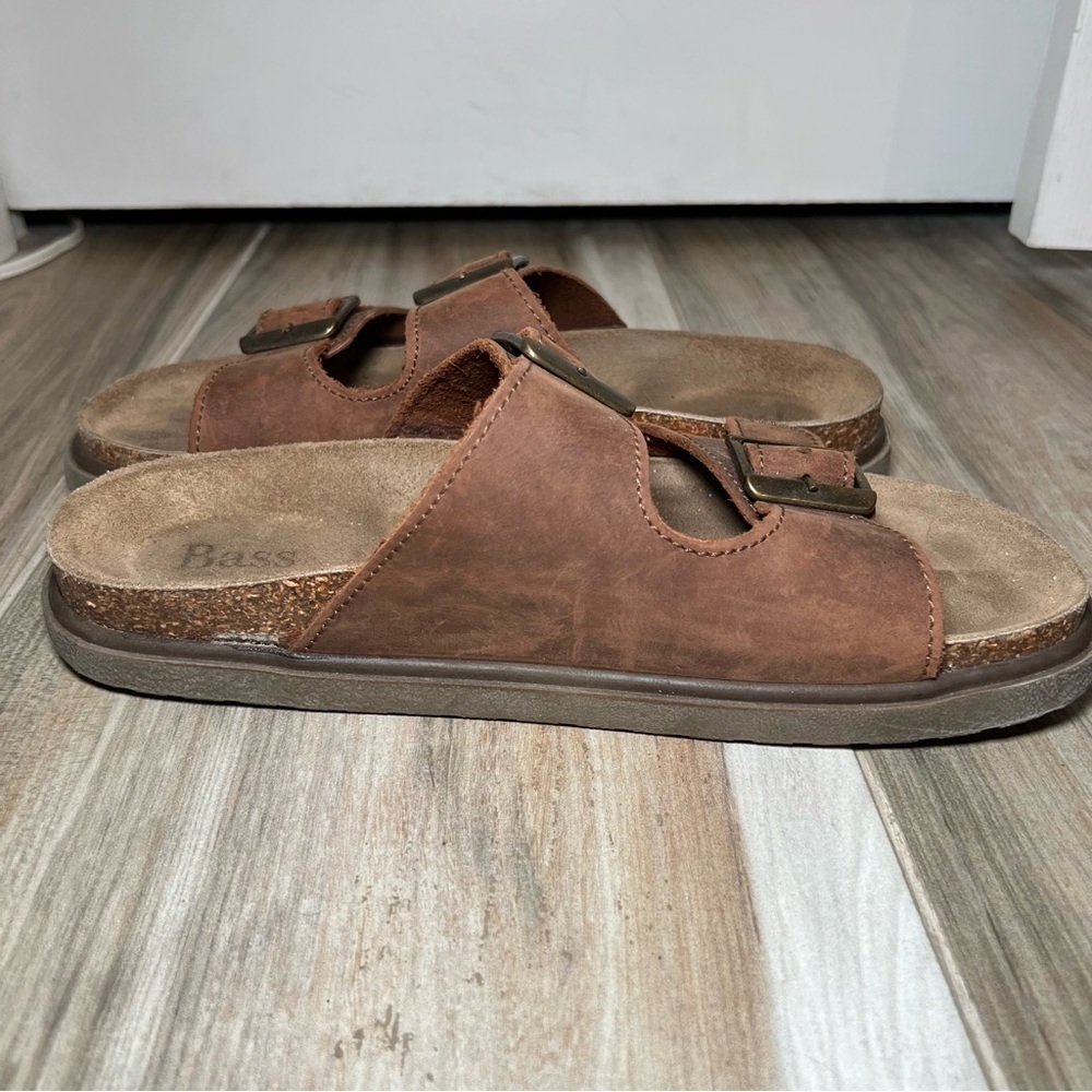 GH Bass & Co Made in Italy Men’s Double Strap Brown Leather Sandals Mens Size 10 - Picture 6 of 12